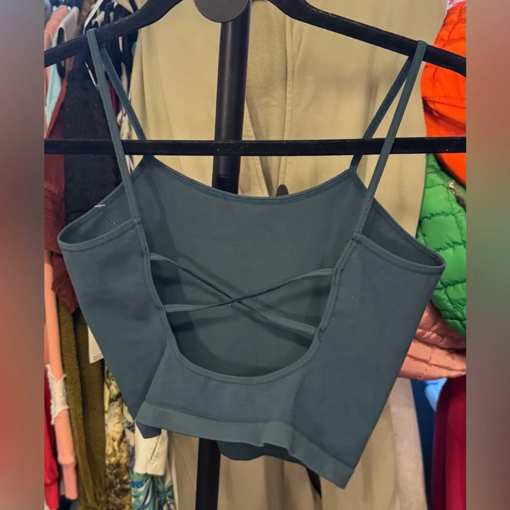 NWT Free People FP Movement Tighten Up Strappy Back Tank - evergreen moss - XS/S - Picture 7 of 9